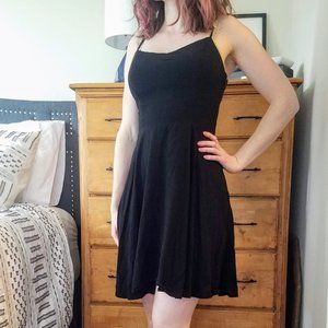 Black fit and flare sundress
